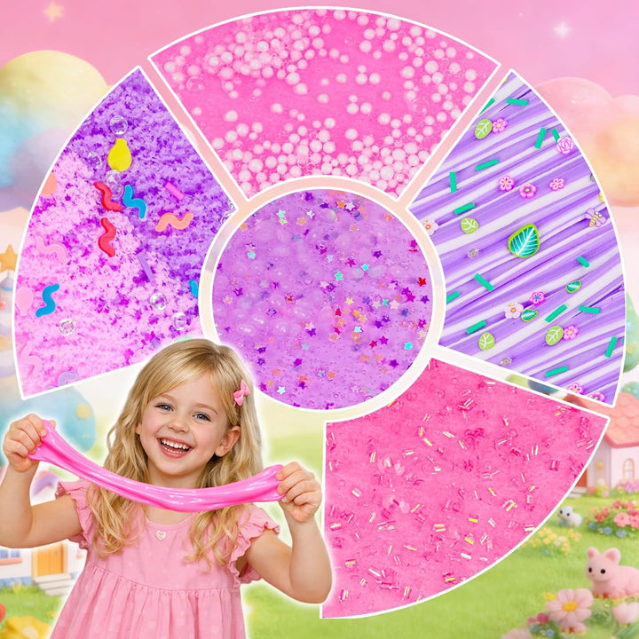 Paquete de 12 slimes, slime rosa para niños, kit de limo de nube de...