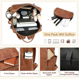 Mochila de cuero vegano AGLOD para laptop para mujer, mochila de 15...