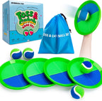 EVERICH TOY Juego de pelota para lanzar y atrapar, juego de bolas adhesivas mejoradas para niños y niños pequeños, resistente y resistente al agua, juguete para exteriores, patio trasero, playa, piscina, regalo de cumpleaños para niños y niñas de 3 a 12