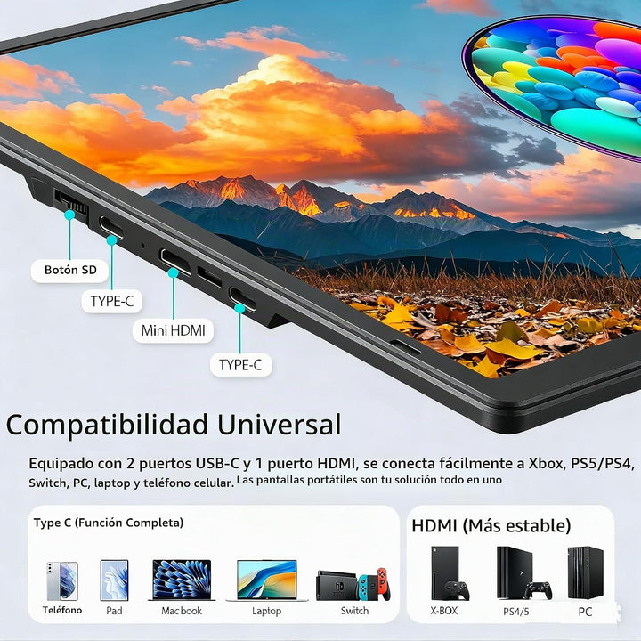 APILDELLA Extensor de monitor portátil de 16.2 pulgadas, pantalla H...