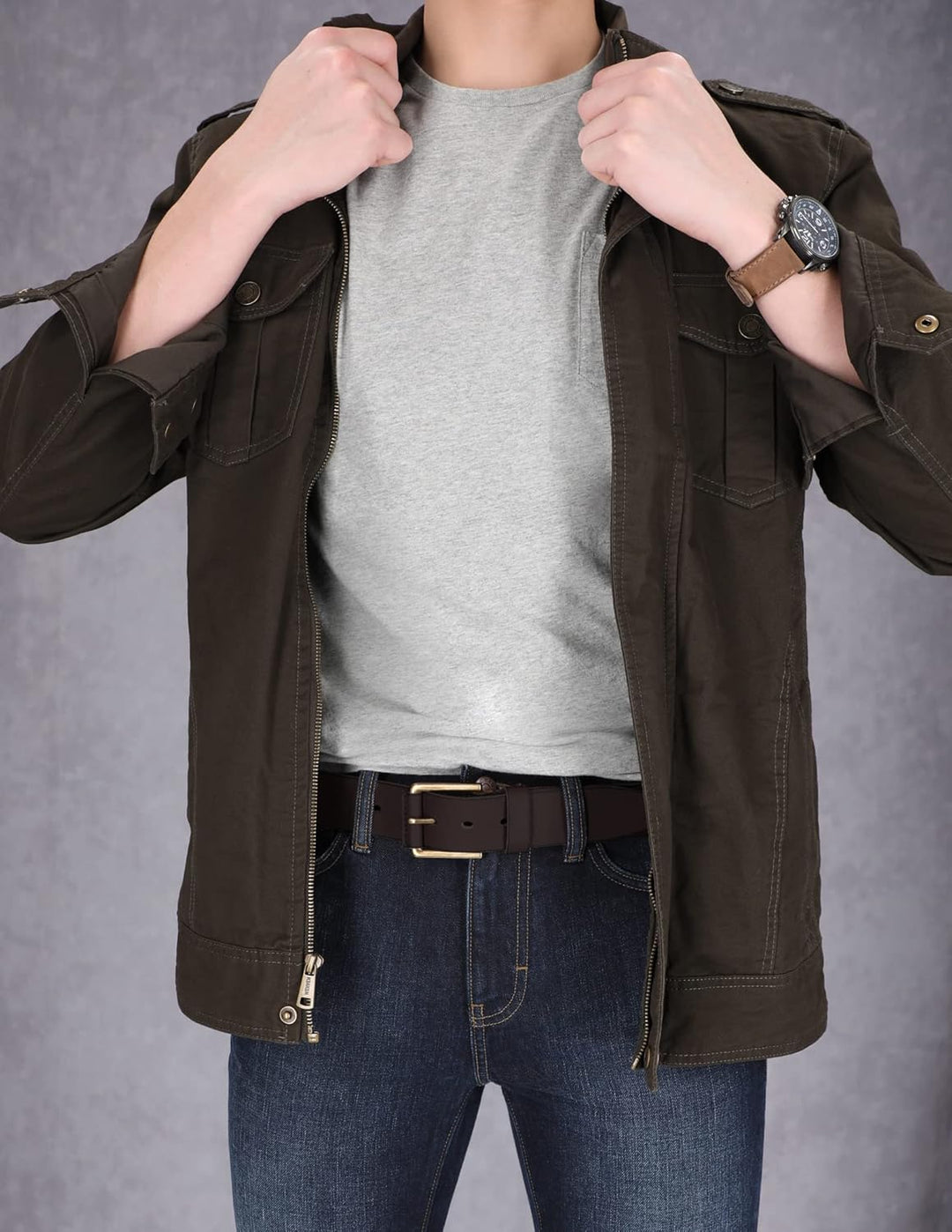 Timberland Cinturón clásico de cuero para hombre, casual, de todos...