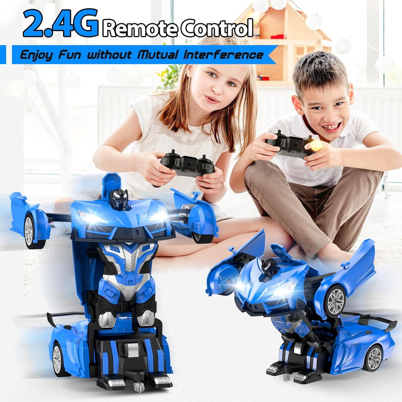 Qumcou Auto de control remoto de transformación, autos RC para niño...