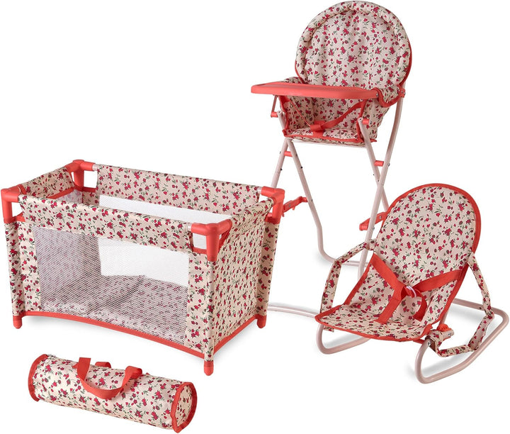 Conjunto de accesorios para muñeca bebé floral, cuna para muñeca de...