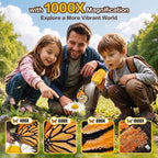Microscopio digital de mano 1000X para niños: juguetes STEM, regalos para