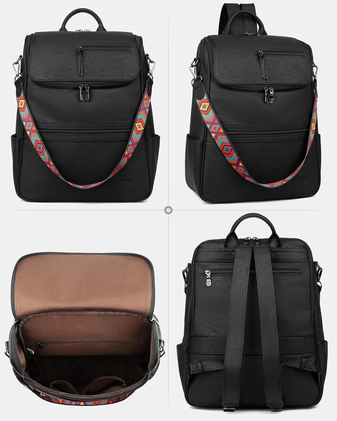 FADEON Mochila para computadora portátil para mujer, mochila de via...