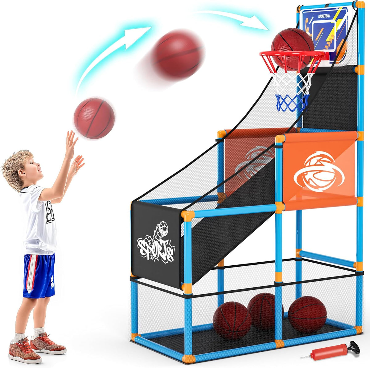 Juego de baloncesto de arcada Set Boy Toys Indoor Outdoor Kids Basketball