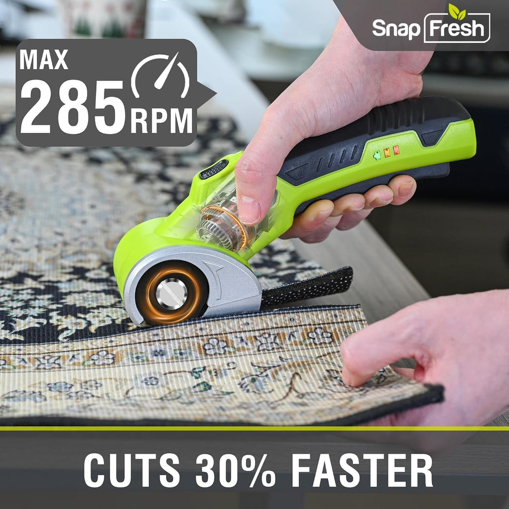 SnapFresh Tijeras eléctricas inalámbricas 4V con batería de 2.0Ah y luz LED