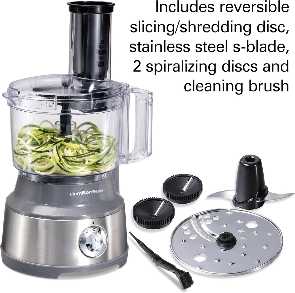 Hamilton Beach Procesador de alimentos y picador de verduras de 10 tazas