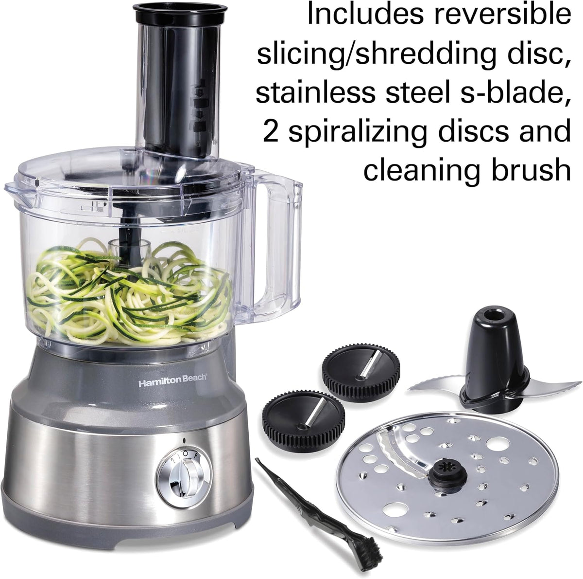 Hamilton Beach Procesador de alimentos y picador de verduras de 10 tazas