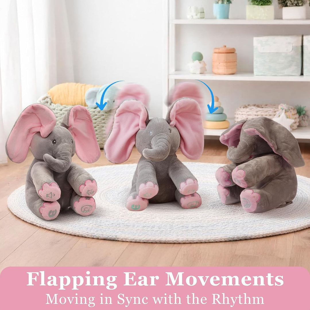 Dimple Kaia Elefante de Peek A Boo, Animal de Peluche Cantando Inte...