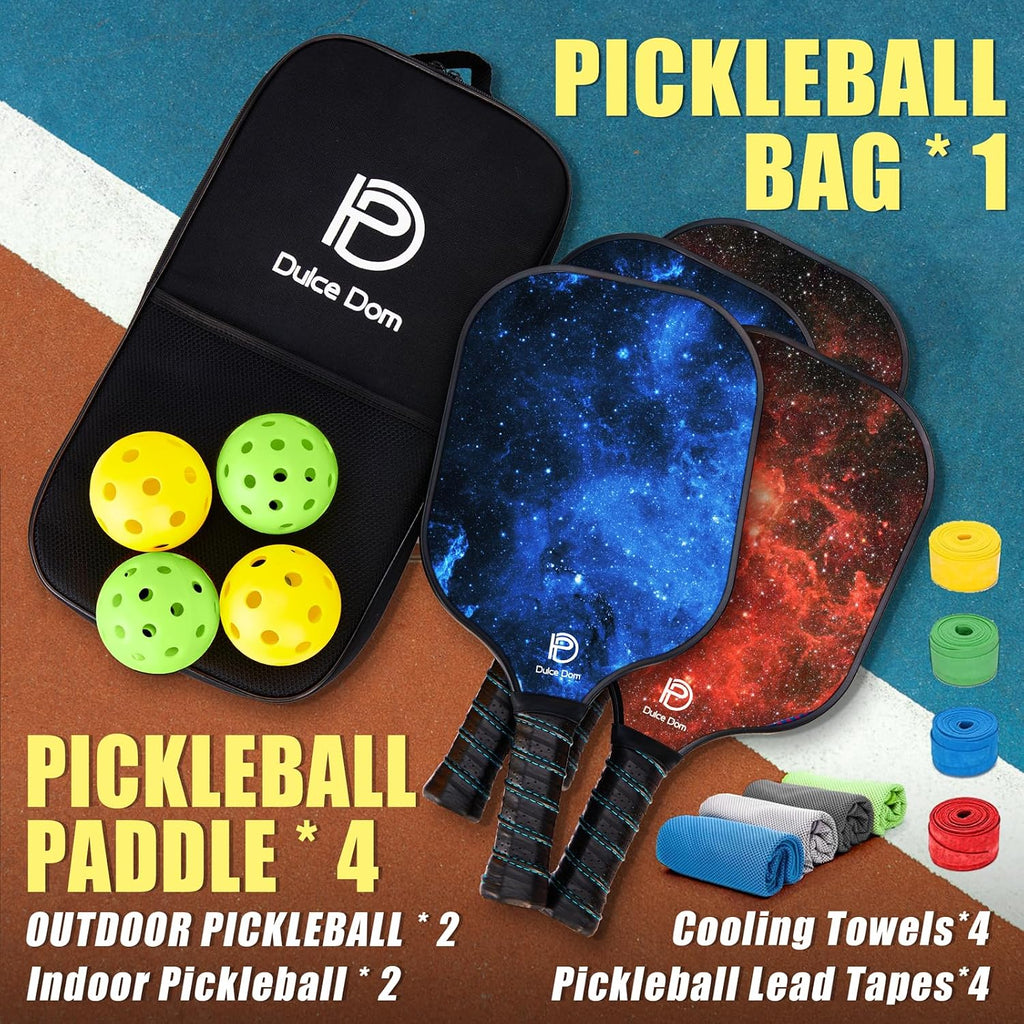 DULCE DOM Juego de 2/4 palas de pickleball - Aprobado por USAPA