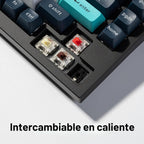 Keychron Q1 Max RGB QMK/VIA Teclado mecánico personalizado, intercambiable en caliente, con botón programable de metal completo con interruptor Gateron Jupiter marrón, teclado de juegos de 2.4 GHz
