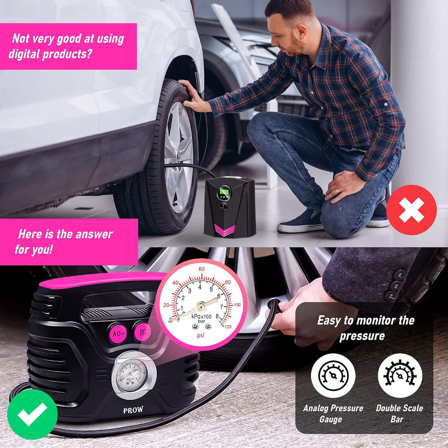 Compresor de aire eléctrico, inflador de neumáticos portátil con ma...