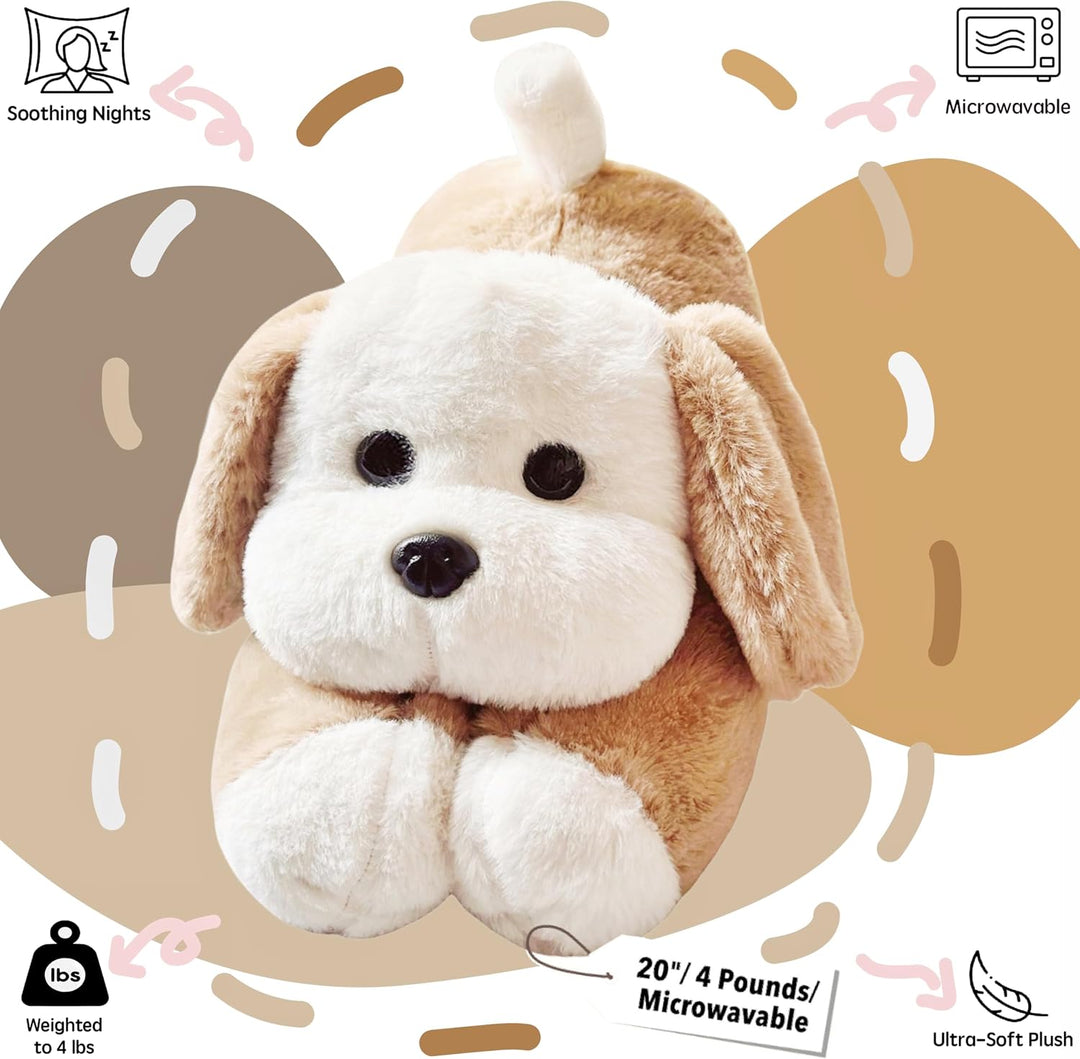 uoozii 50.8 cm | 1.8 kg Perro de peluche con peso color marrón clar...