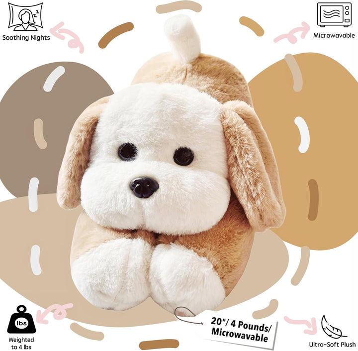 uoozii 50.8 cm | 1.8 kg Perro de peluche con peso color marrón clar...