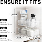 Simple Houseware Organizador Extraíble de 2 Niveles para Debajo del Fregadero, Transparente