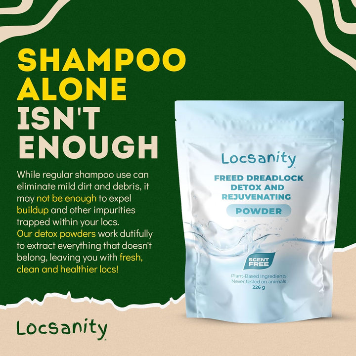 Locsanity Dreadlock Hair Scalp Detox - Polvo de Limpieza Profunda p...