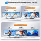Estación de acoplamiento para laptop 3 monitores USB-C Docking Station Adaptador para doble monitor