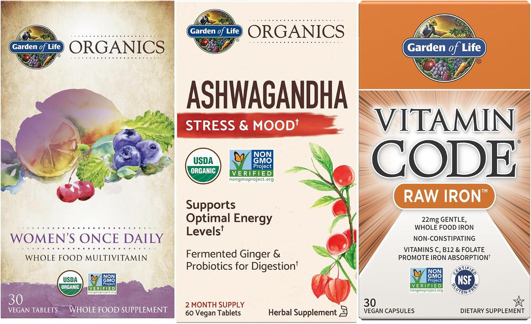 Garden of Life Paquete de mujeres: Organics Once Daily Multivitamin...