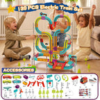 Juego de tren eléctrico de 139 piezas, pista de carreras flexible
