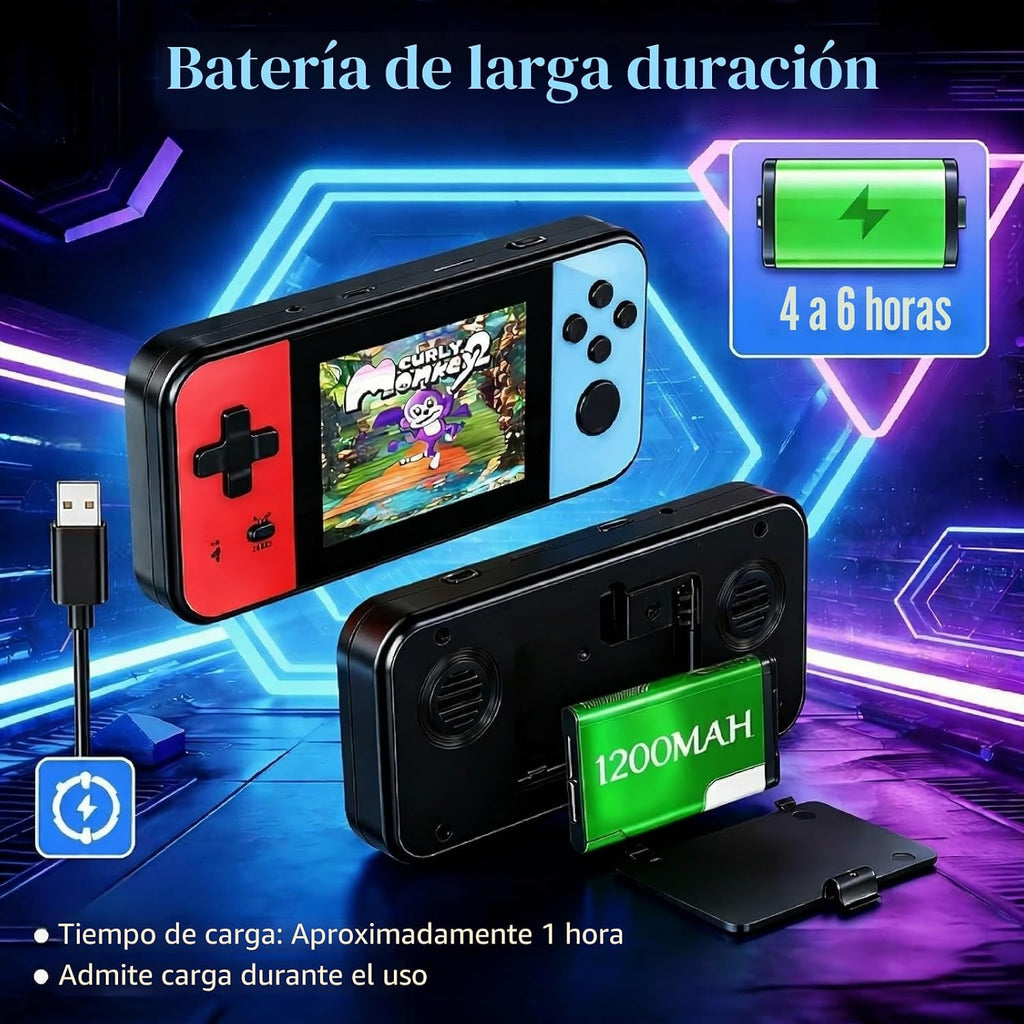 Consola de juegos de mano retro, 240 videojuegos clásicos retro precargados para niños, reproductor de juegos portátil con batería recargable, pantalla LCD de 3.0 pulgadas, jugador de bolsillo, juegos de viaje Arcade