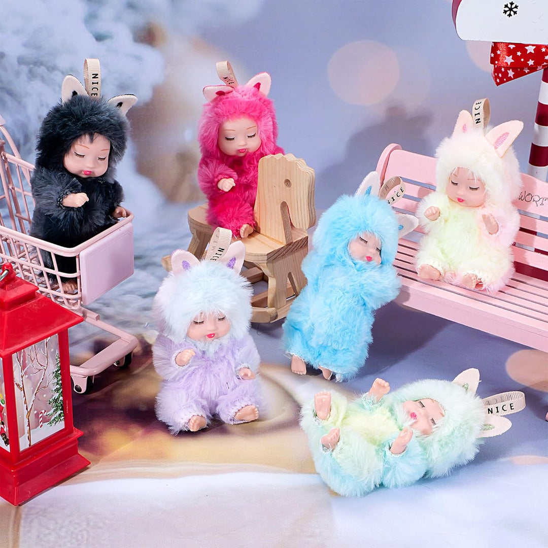 dollbie Adorable juego de 6 muñecas de peluche con cuerda para colg...