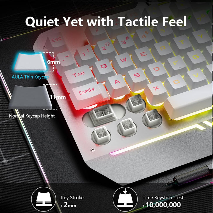 AULA Teclado Gaming, T102 Combo de Teclado y Ratón de 104 Teclas, T...