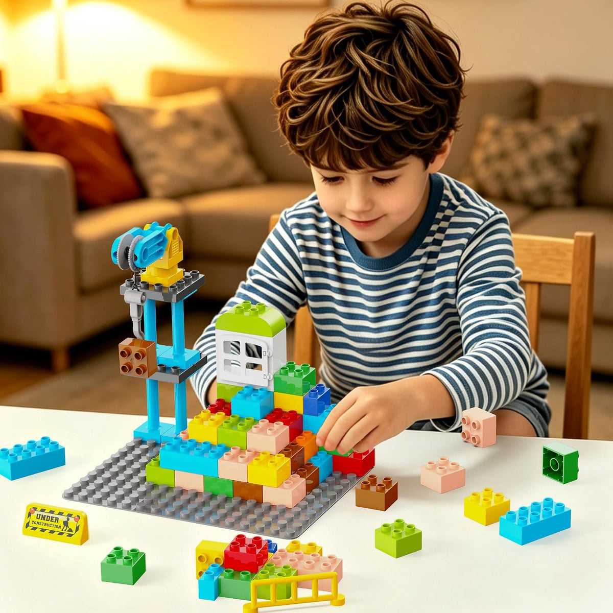 Juego de 100 bloques de construcción con 4 camiones, regalo para
