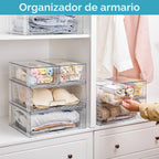 Vtopmart Cajones de almacenamiento apilables transparentes, juego de 3