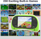 Juego de mano para niños: 230 videojuegos retro precargados, pantalla grande de 3.5 pulgadas y batería recargable USB-C, juguete de arcade portátil de regalo para niños y niñas (verde)