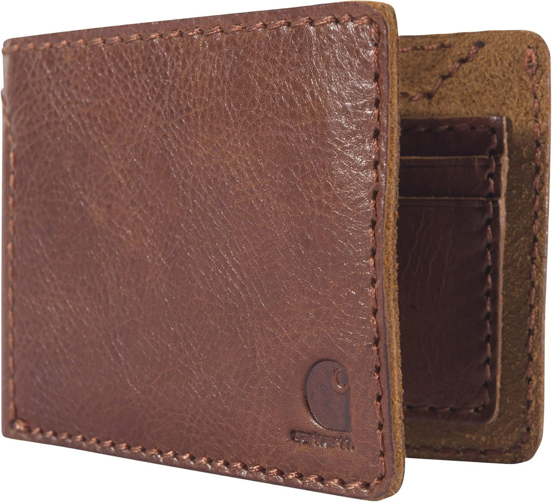 Carhartt Billetera plegable de piel pátina B0000400 para hombre