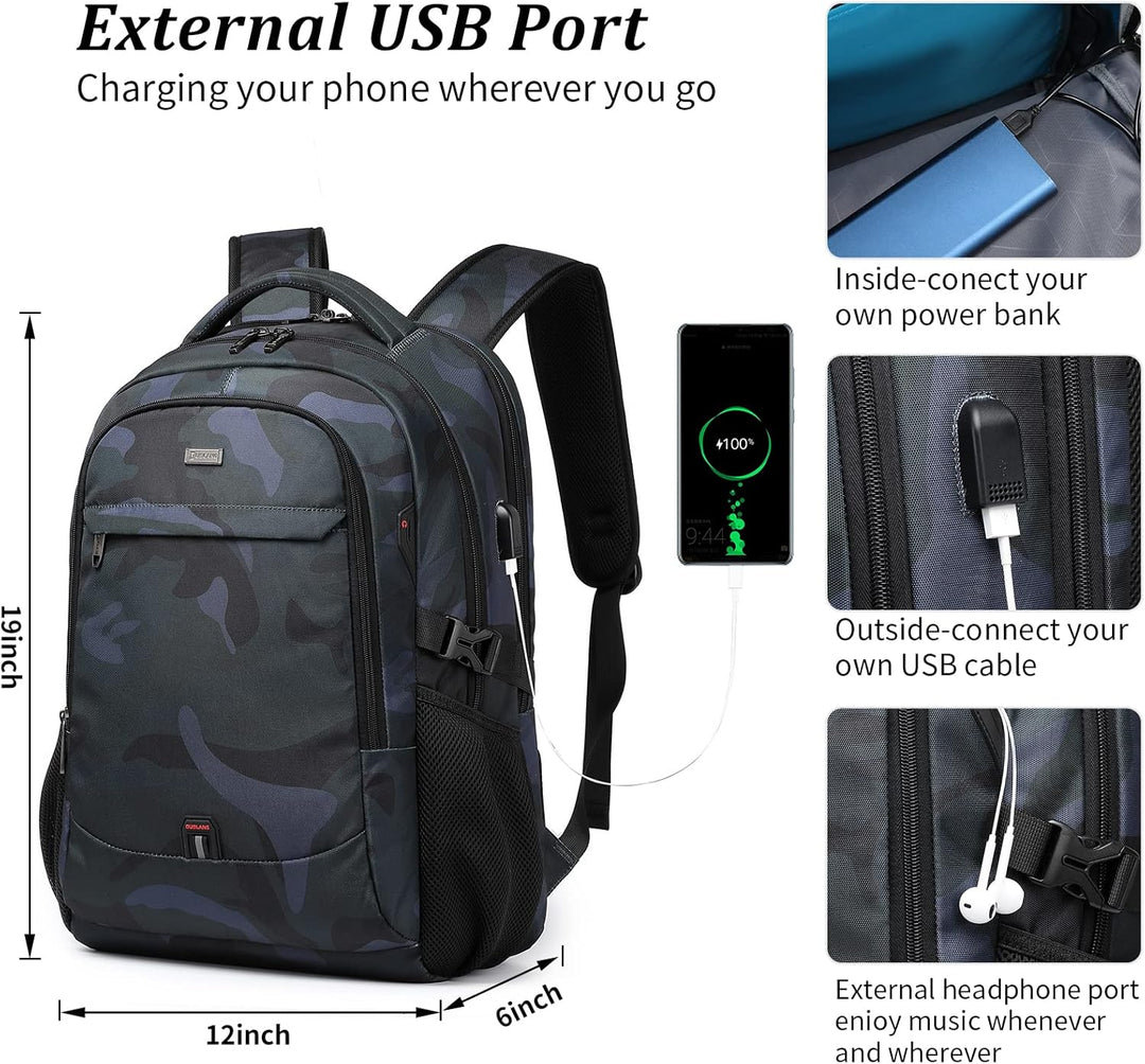 DUSLANG Mochila para portátil de 17 pulgadas para viajes, resistent...