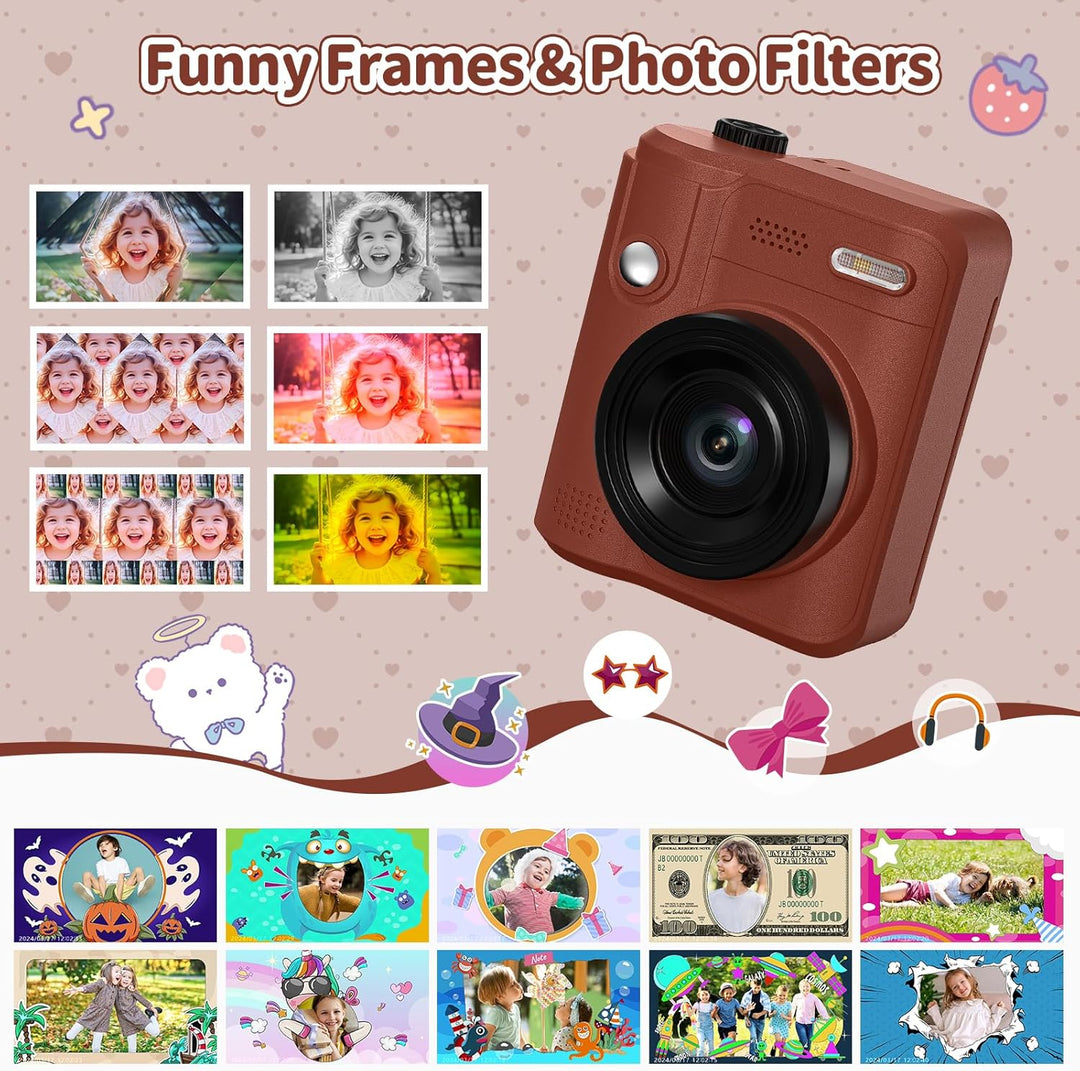 Gofunly Impresión instantánea de cámara para niños, juguete de cáma...