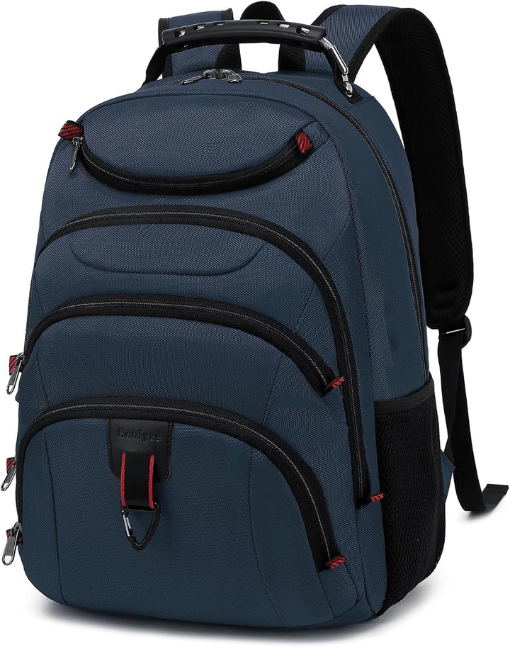 Mochila para laptop Boavan para hombre (Negro, 15.6), Azul marino c...