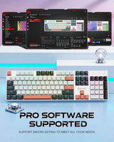Redragon Teclado mecánico inalámbrico para juegos, triple modo BT\/...