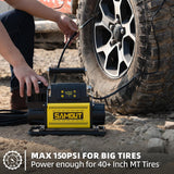 SAMOUT Compresor de aire digital de 12 V, inflador portátil todoter...