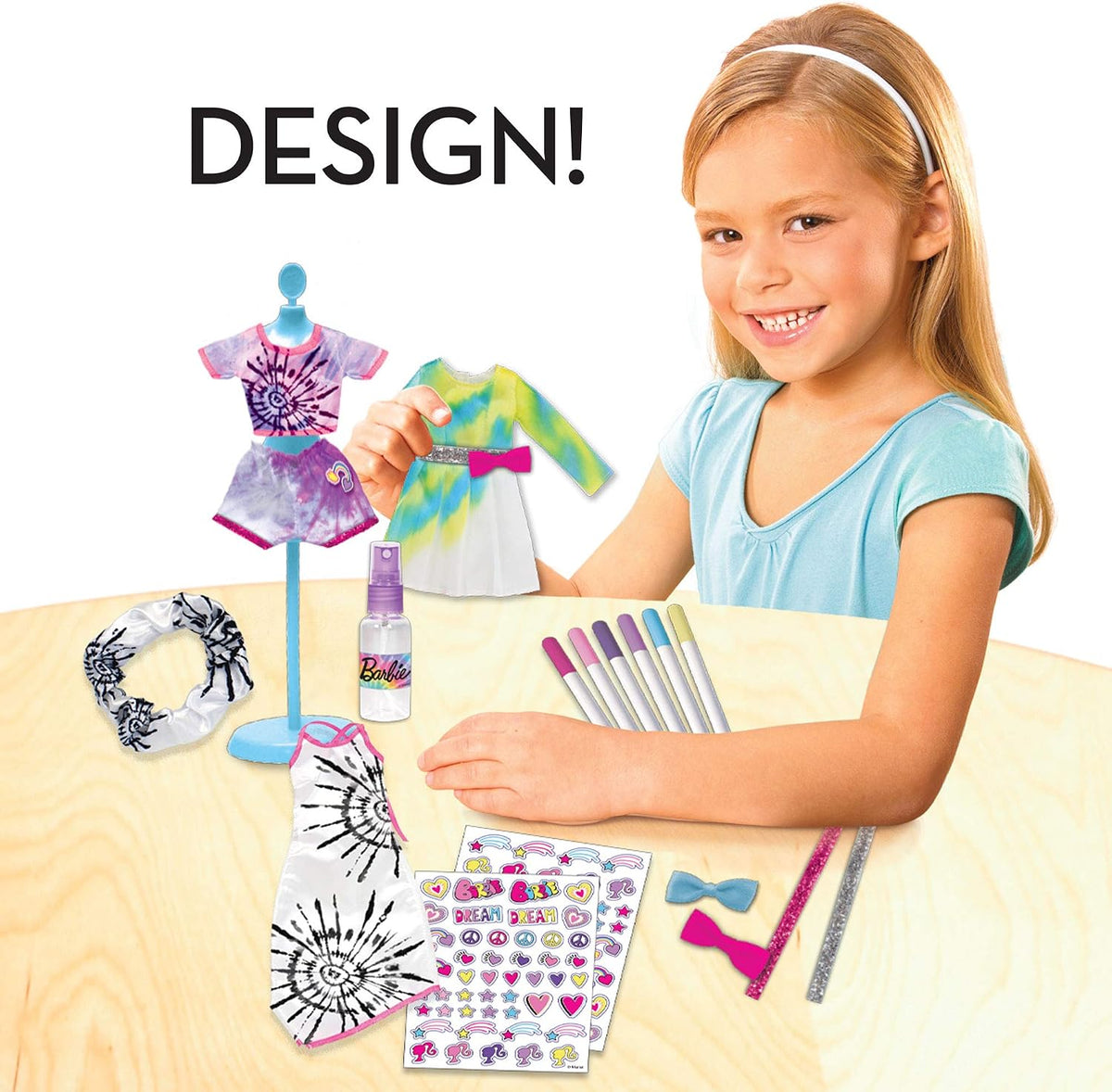 Tara Toys Barbie - Kit de diseño de moda de teñido anudado, juego de diseño