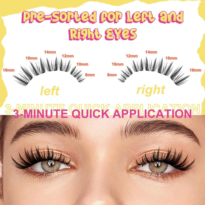 Fowendia Extensiones de racimos de pestañas Freya Manga, kit de ext...