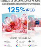 UPERFECT Monitor portátil 15.6", 125% sRGB 1080P Monitor portátil (...