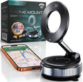 Clutch-X™ Black - Soporte de teléfono con ventosa para iPhone con ventosa para iPhone, soporte de teléfono de ventana para viajes, soporte magnético de teléfono de vacío de 360° para automóvil, soporte magnético para teléfono con ventosa