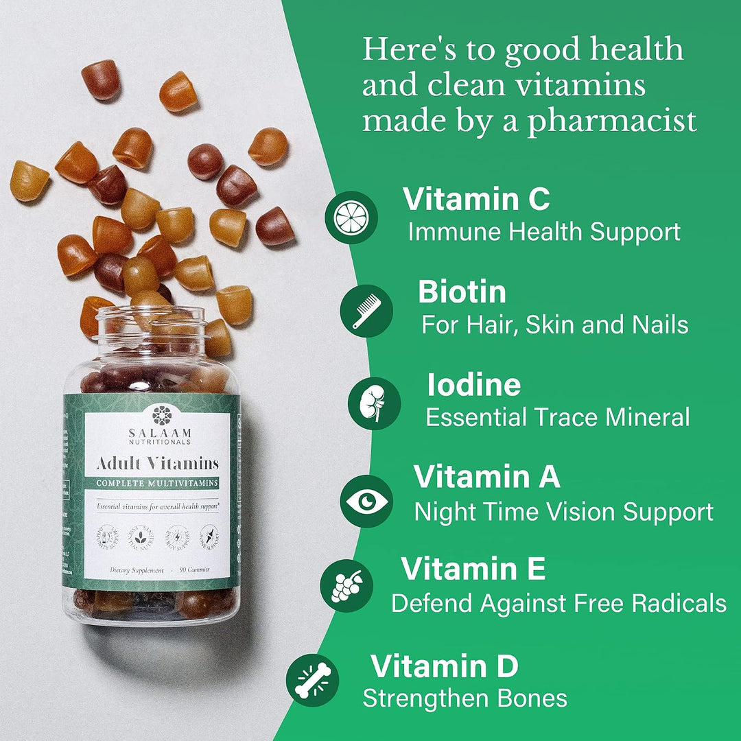 Salaam Nutritionals - Multivitaminas para adultos, gomitas de vitam...