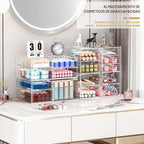 Organizador acrílico de 16 cajones para almacenamiento y maquillaje para escritorio