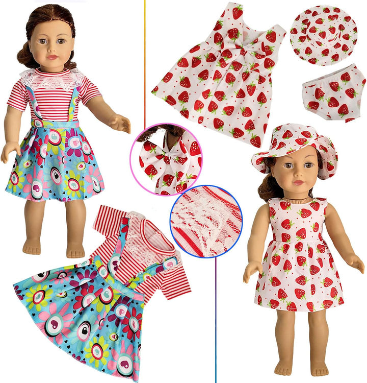 HOAKWA Ropa y accesorios de muñeca americana para muñecas de 18 pul...
