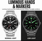 IRONWAY Reloj de buceo para hombre, 300M/30ATM resistente al agua, cuarzo