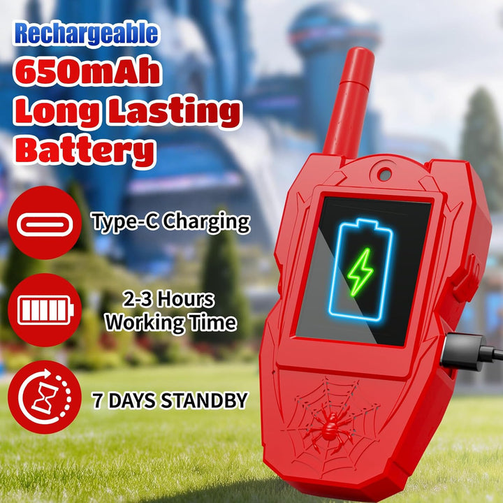 Walkie Talkies de video para niños, paquete de 2 walkie talkies rec...