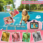 Juguetes de cámara selfie para niñas de 3 a 9 años, juguete de cámara de video digital con cubierta protectora, regalos de festival de cumpleaños de Navidad para niñas de 3 a 9 años