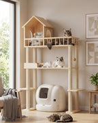 Torre para gatos de 60 pulgadas para caja de arena automática