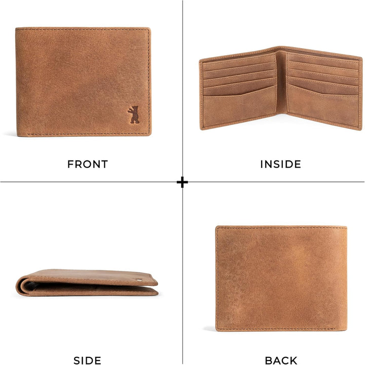 BERLINER BAGS Cartera de cuero genuino para hombre, bloqueo RFID, p...