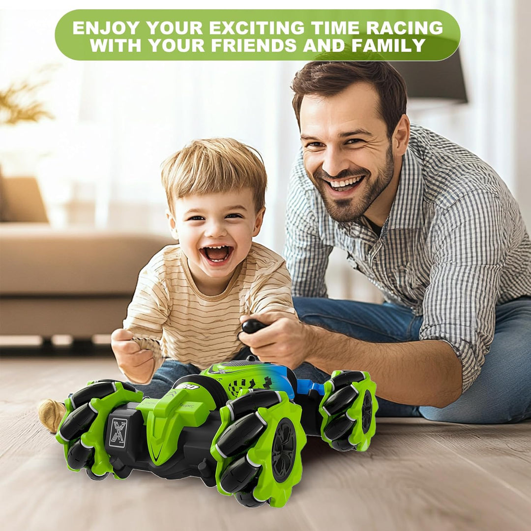 HOSHIPLAY Gesture Coche RC Verde, 1:24 4WD Coche de Acrobacias Todo...