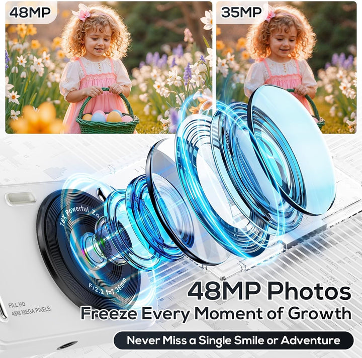 Cámara digital para niños, cámaras digitales de 48 MP FHD 1080P par...